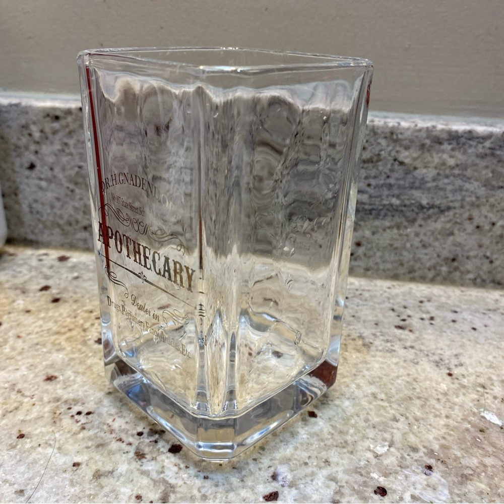 Dr. H Gnadendorff's Apothecary Glass - Collectible Toothbrush Holder Heavy Solid